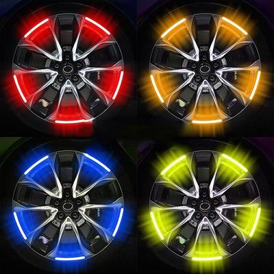 NEW 20pcs Car Hub Reflective Sticker Car Accessories Decorative Strips General for Use of Bicycle Automobile and Motorcycle Tyre