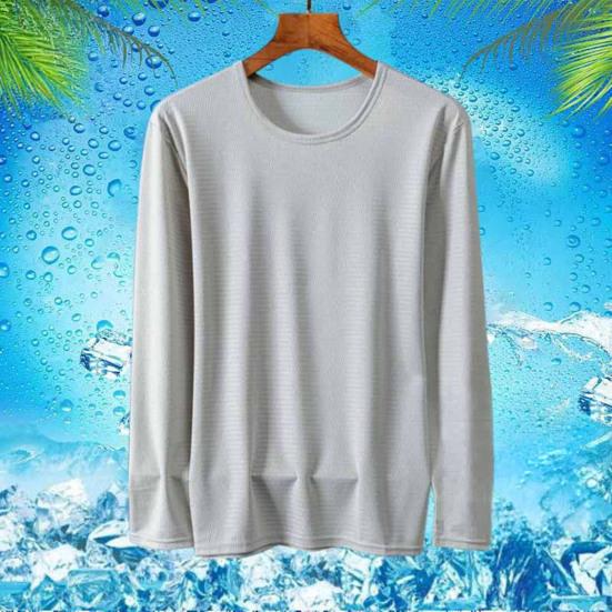 T-shirt da Uomo a Maniche Lunghe in Rete Traspirante Rinfrescante Vestibilità Larga Estiva T-shirt Protezione Solare per Sport Vacanza Strada