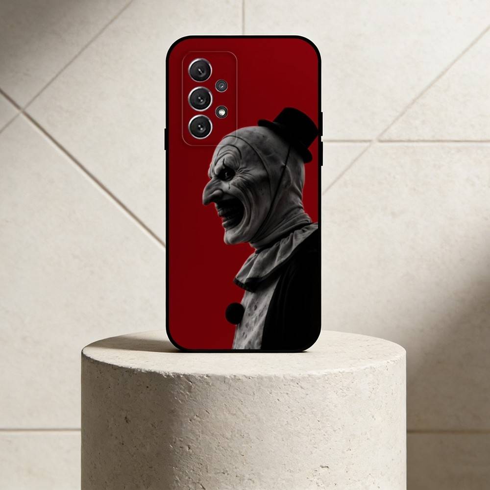 M-Movie clown Phone Case For Samsung S25,24,23,22,30,21,10,9,Ultra,Plus,Lite Soft Black Case Samsung S25Plus