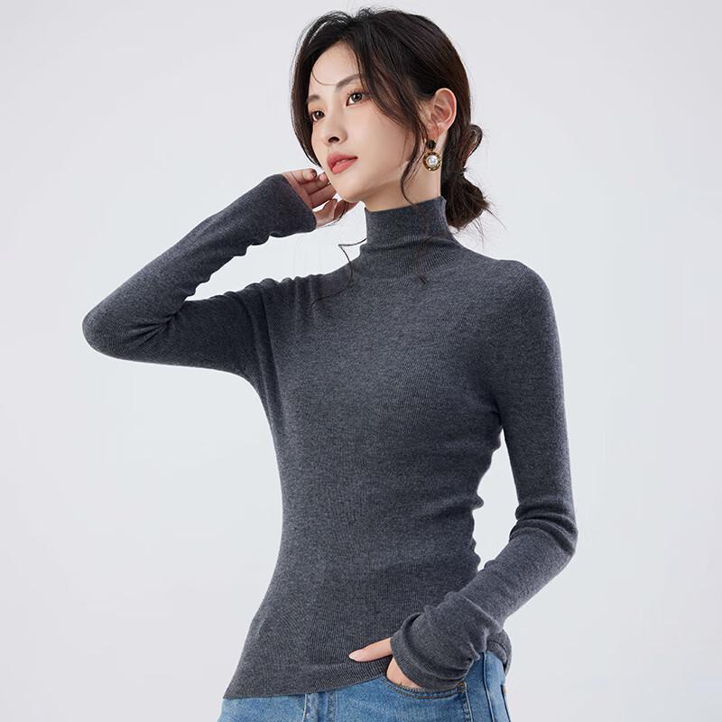 Women's 100% Pure Wool High-Neck Slim Fit Sweater FXKY8802