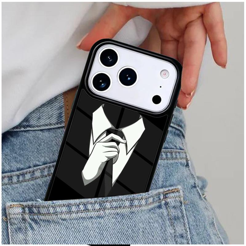 Cool Man Suit Shirt Tie Phone Case for iPhone 16e 15 14 13 12 17 Pro Max Plus Air 17pro Cover Coque