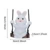 Swing Bunny Car Hangable Ornament Cartoon Rabbit Car Pendant Resin Animal Figurine Car Hangable Accessories Aesthetic Decoration