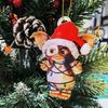 Christmas Pendant Cartoon Acrylic Christmas Tree Ornament Festive Hanging Decoration with Lanyard