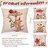 Tudomro 4 Pcs Mushroom Pillow Case 18 x 18 Inch Decorative Square Couch Pillow Cover Cute Cotton Linen Throw Pillowcase for Sofa Living Room Bed
