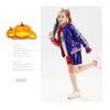 Déguisement femme - HANLIN - Clown bicolore - Veste, short et t-shirt - Polyester léger - Rouge &amp; bleu