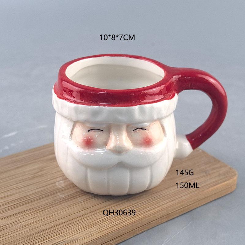 

Christmas Santa Ceramic Water Cup Mini Cute Holiday Gift Cup Personalized American Coffee Cup European Style 37ML