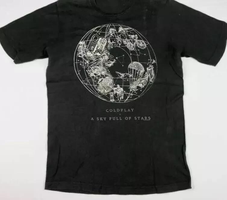Рок COLDPLAY A SKY FULL OF STAR BAND Унисекс Хлопковая Футболка Все Размеры Унисекс Футболка XXXL