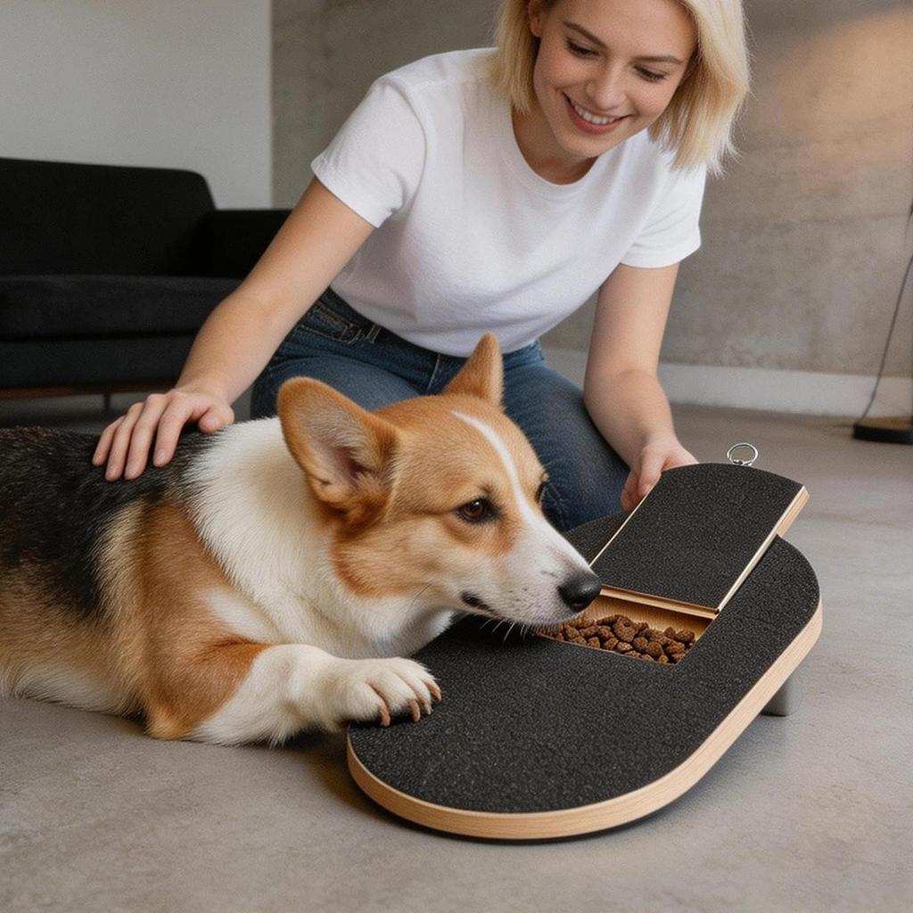 Scratching Board For Dogs Wooden File Pad With Treat Box Dog Nail Scratch Pad For Play Boredom Home Pet Enrichment Carpet Brain