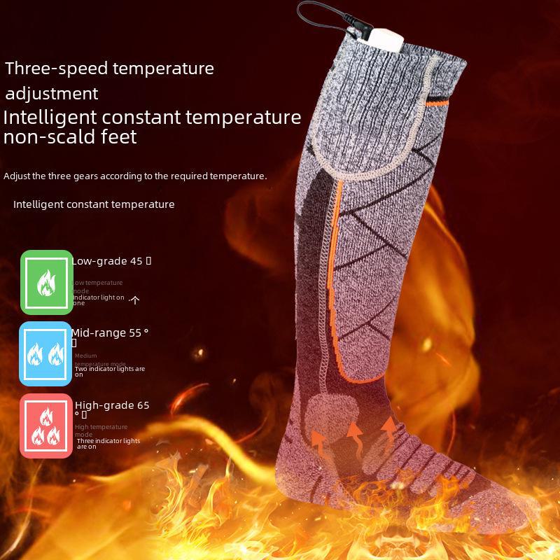 Adjustable Temperature Heated Socks with 3.7V Lithium Battery for Men and Women