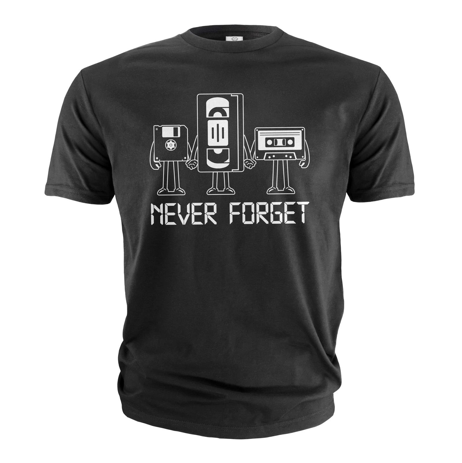 Funny 80s 90s childhood T-shirt never forget cassette tapes Birthday funny gift XS