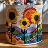 Decorative Fabric Laundry Basket with Carry Handles, Folding Polyester Hamper for Closet Blanket and Towel Storage
