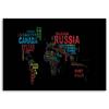 Canvas print, World map with country names