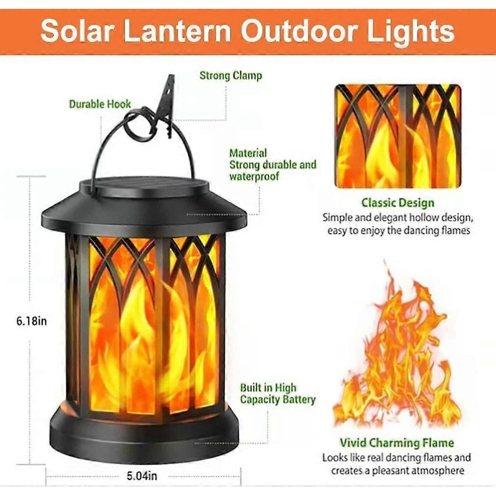 Boundbreed Upgraded Flickering Flame Solar Lantern Outdoor Waterproof Light