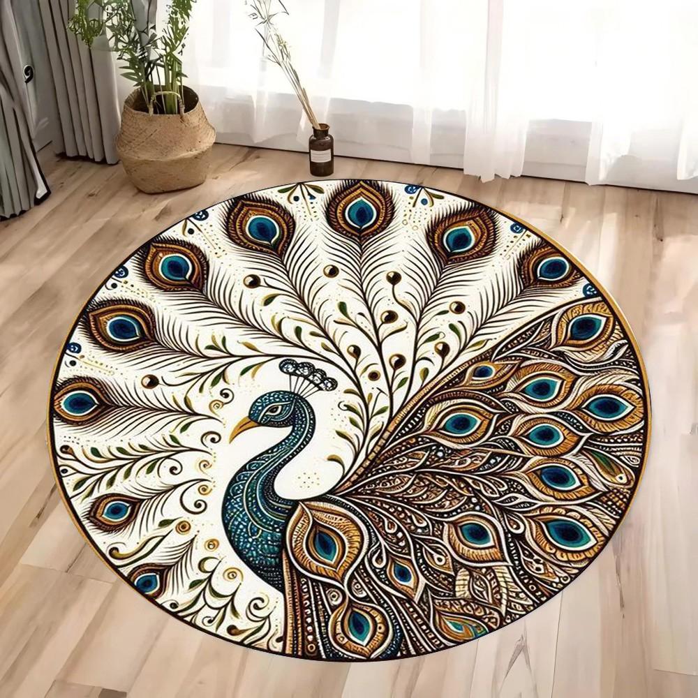 Peacock Feather Carpet Mat Rug Mystic Eye Rainbow Colors Exotic Artistic Pattern Modern Living Room Home Decor Soft Floor Mat