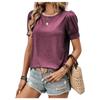 Women's Spring and Summer New Round Neck Loose Buttons Decorated Short-sleeved T-shirt Tops
