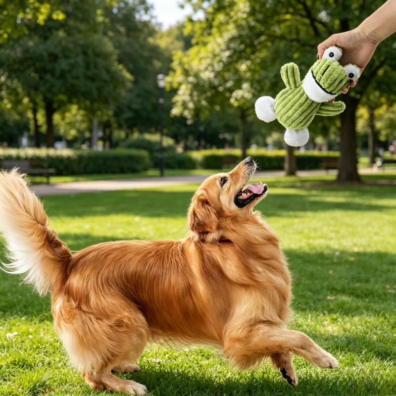 Frog Shaped Squeaky Dog Toys Plush Interactive Chew Toys for Small Medium Dogs To Relieve Boredom Dog Accessories