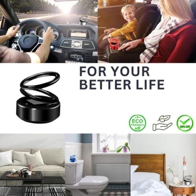 Solar Energy Vehicle Aromatherapy Double Ring Suspension Eliminate Odor Essential Oils Diffusers Purify Air Rotating