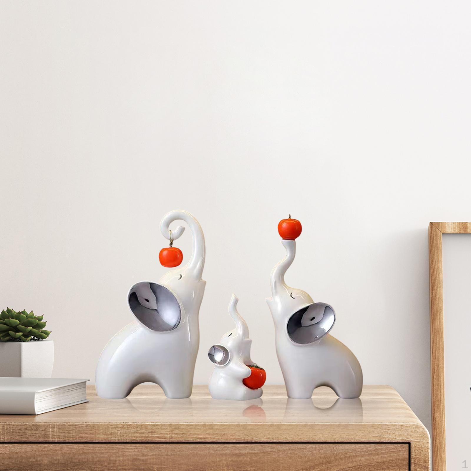 

Фигурки семьи слонов - коллекция художественного домашнего декора white silvery