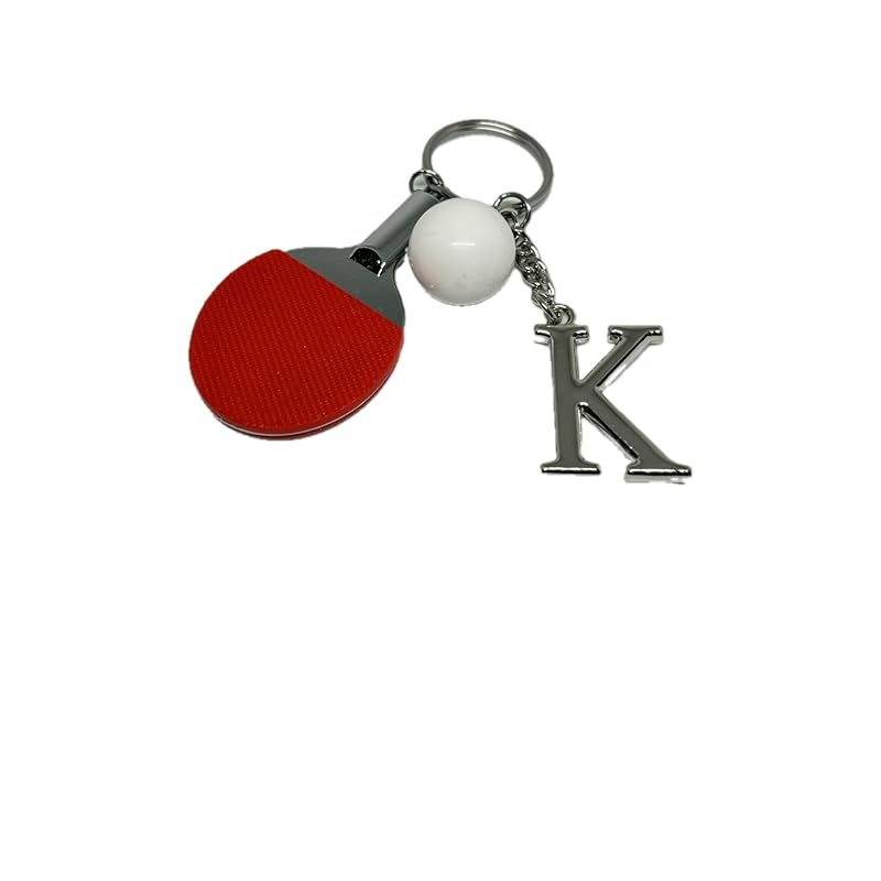 

table tennis with initials key ring souvenir present (K)