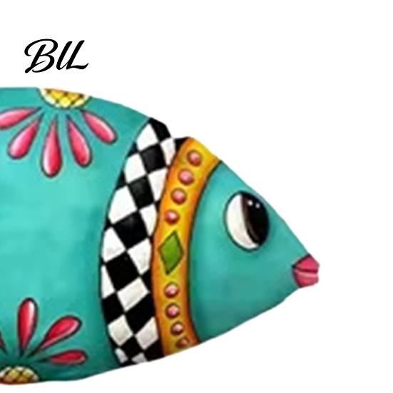 Decorazione Murale Pesce Usurato 3 Pezzi Legno Spiaggia Nautico Costiero Tropicale Oceano Arte Animale Stampato Colorato Ornamenti da Appendere per Casa sul Lago Camera da Letto