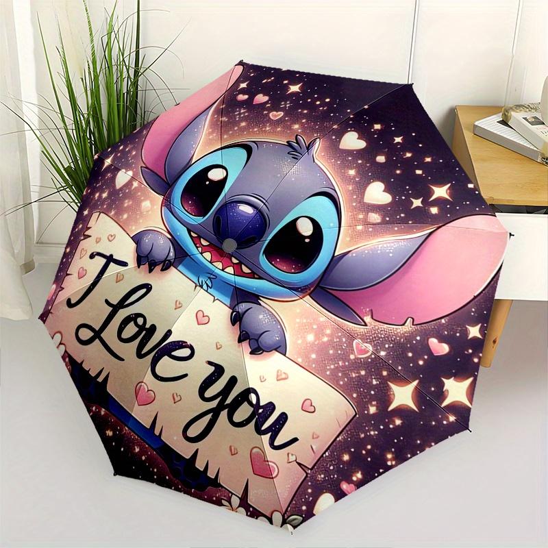 

Stitch,Love Automatic folding umbrella, 8 ribs portable foldable design, best choice for business and going out, birthday, Halloween, Christ