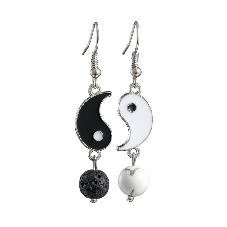 Tai for Chi Yin Yang Enamel Charm Dangle Earrings Retro Style Earrings for Women 1