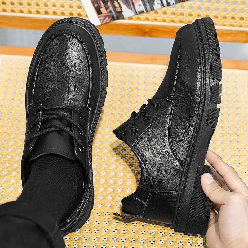 Fashion Leather Mens Casual Shoes Breathable Business Lace-Up Handmade Shoes Hot Sale Brand Classic Men Shoes Flats Moccasins