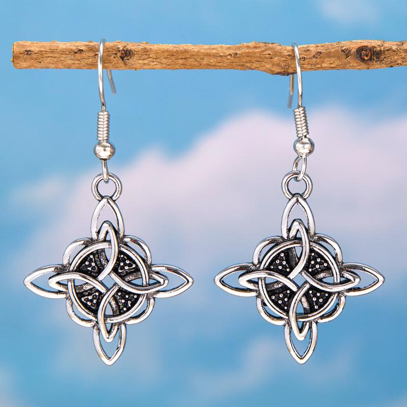 New Retro Religious Style Celtic Knot Pendant Do Old Earrings Fashion Temperament Ladies Holiday Jewellery Accessories Gift