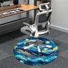 1pc Whale Ocean Office Round Area Rug, Under Office Chairs Bedroom Living Room Home Decor, Room Deco
