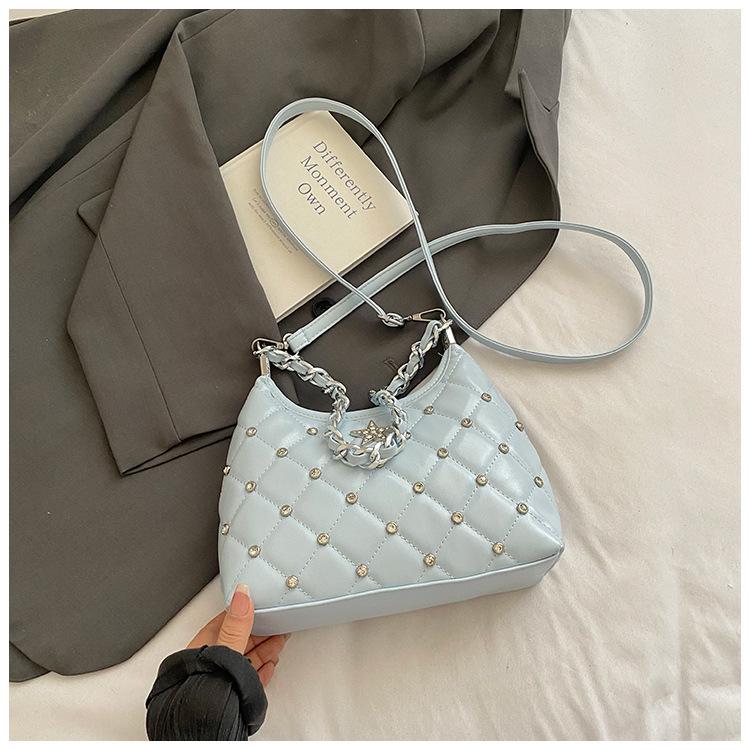 Xiaoxiangfeng rhombus chain underarm bag women s 2025 new Korean version fashionable versatile large-capacity shoulder messenger bag