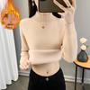 2025 Autumn/Winter Women's Plus Size Knit Fleece Sweater Dress: Slimming, Warm, Stylish Inner Layer