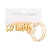 XP17 Women's Retro Geometric Butterfly Pearl Hoop Earrings Set