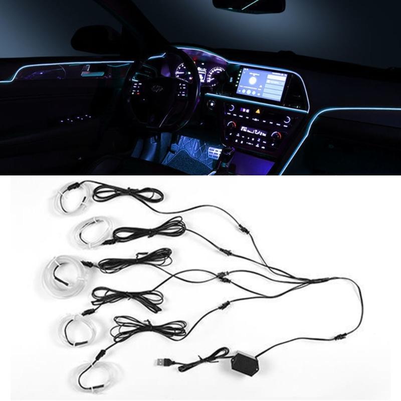 Flexible Cold Glow LED Car Ambient Lights Strips Easy Installation Energy Efficient Multicolor Mood Lighting for Driving