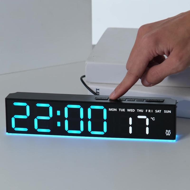 LED Wall Clock Simple Colourful Digital Clocks Gym Wall Multifunction Clock Large Led Screen Large Digital