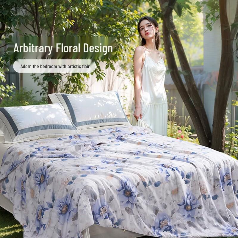 FUANNA 100% Silk & Soy Fiber Antibacterial Summer Quilt