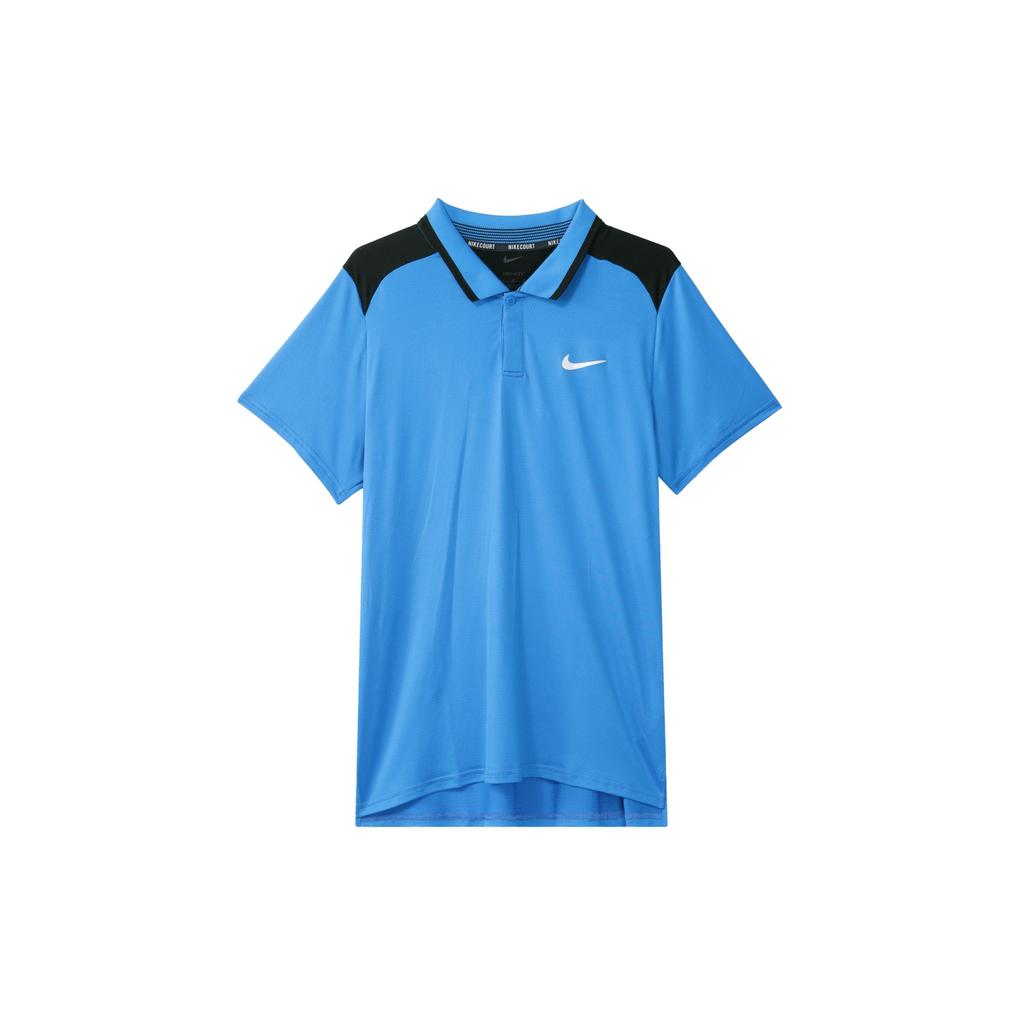Nike Court Advantage Dri-Fit Paneled Collar Short Sleeve Polo Men Tops Blue FD5318-435