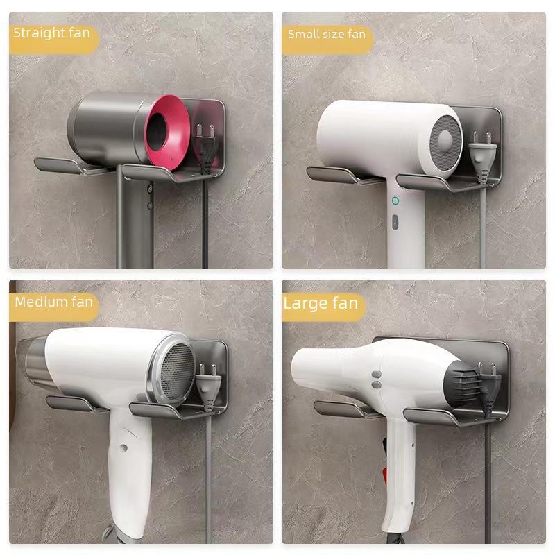 Punch-Free Wall-Mounted Hair Dryer Rack for Bathroom