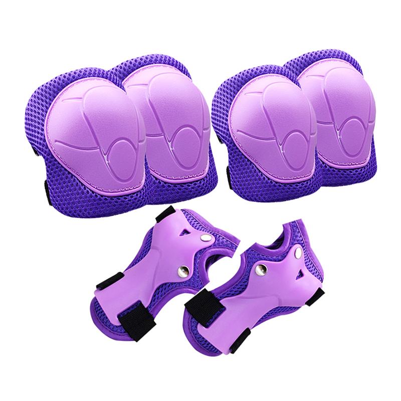 

Детские наколенники налокотники защита комплект защитной экипировки для девочек мальчиков защитное снаряжение для роликовых коньков велоспорта велосипеда скейтборда спорта фиолетовый
