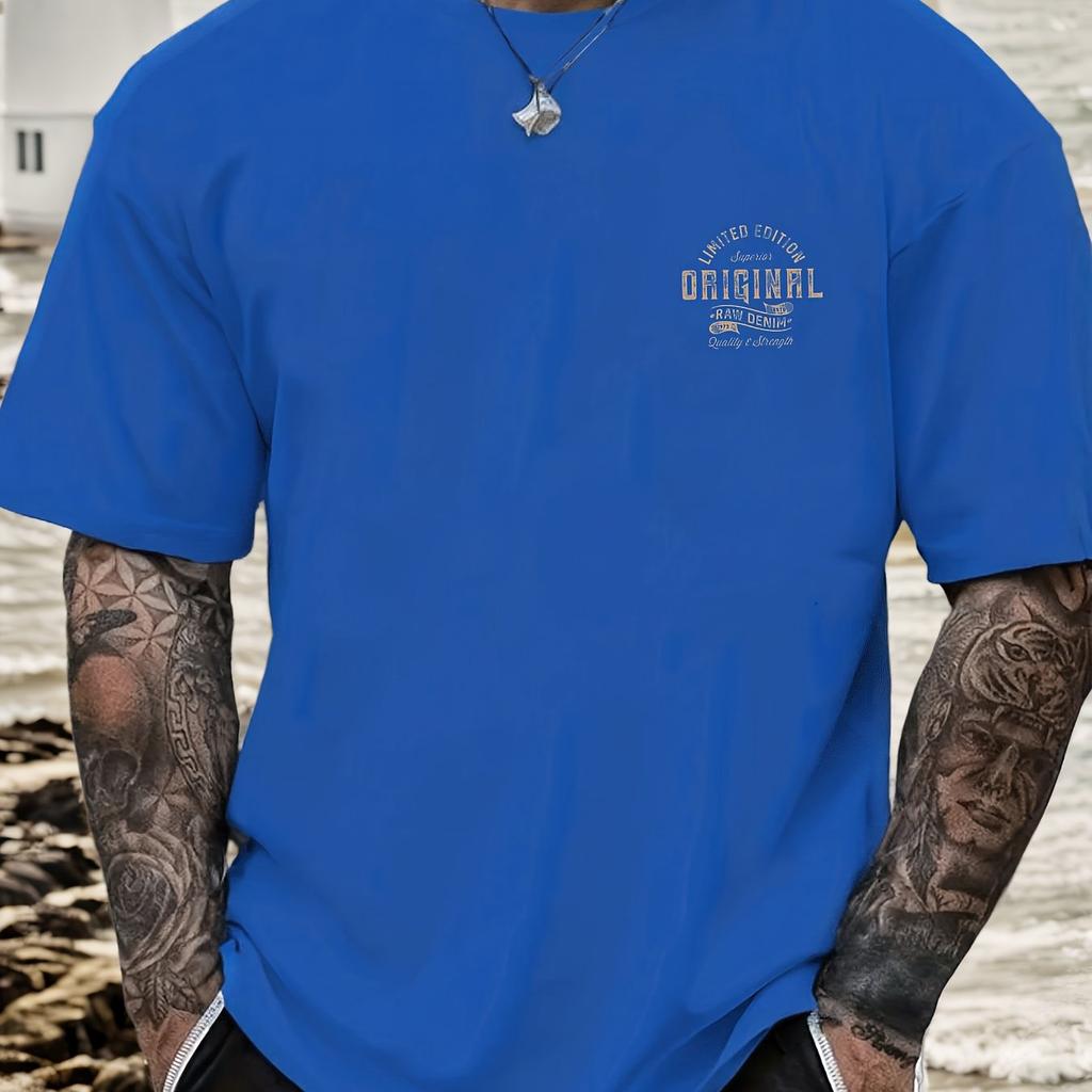 Men O Neck Short Sleeve Print T-shirt Cotton Comfortable Tee Man