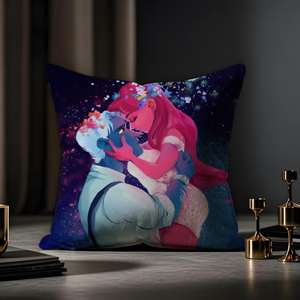 L-Lore O-Olympus Comics Anime Cushion Cover Anti-dustmite Pillowcase Invisible Zipper Silky Short Plush Sofa Cushion Cover