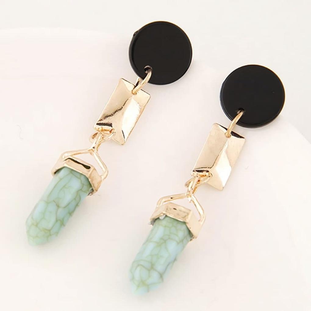

Earrings, chain, simple, celebrity-sponsored, amethyst point, big gold