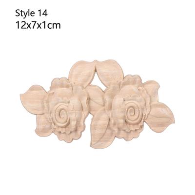 1 Pieza Floral Natural Pared Puerta Esquina Europea Adornos Marco Figuras de Madera Manualidades Madera Tallada Talla en Madera Decorativo