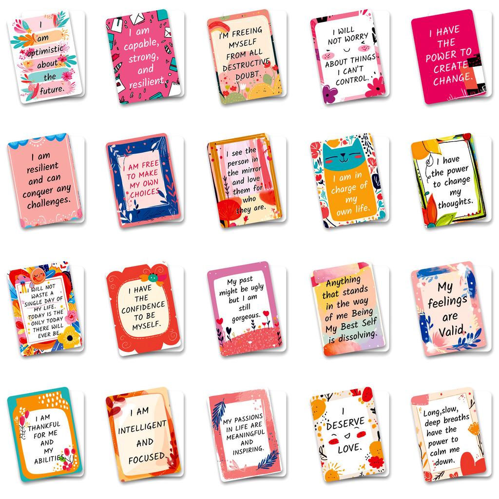 50 English Workplace Motivation Text Cards Self-Discipline Text Inspirational Quotes Positive Energy Postcards Greeting Cards