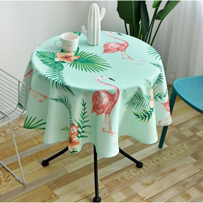 Proud Rose Waterproof Tablecloth Printed Round Table Cover Tea Table Cloth for Wedding Party Home Dining Table Decor Wash-free