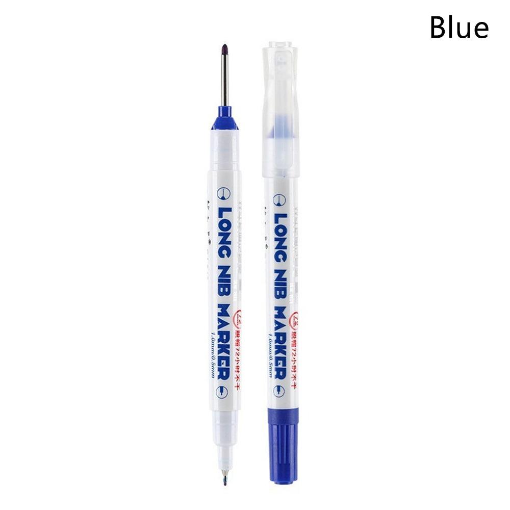 10pcs/set Oil-Based Ink Long Head Marker Pens Doule-Tip Waterproof Deep Hole Markers Multi-Purpose 20mm Deep Hole синий