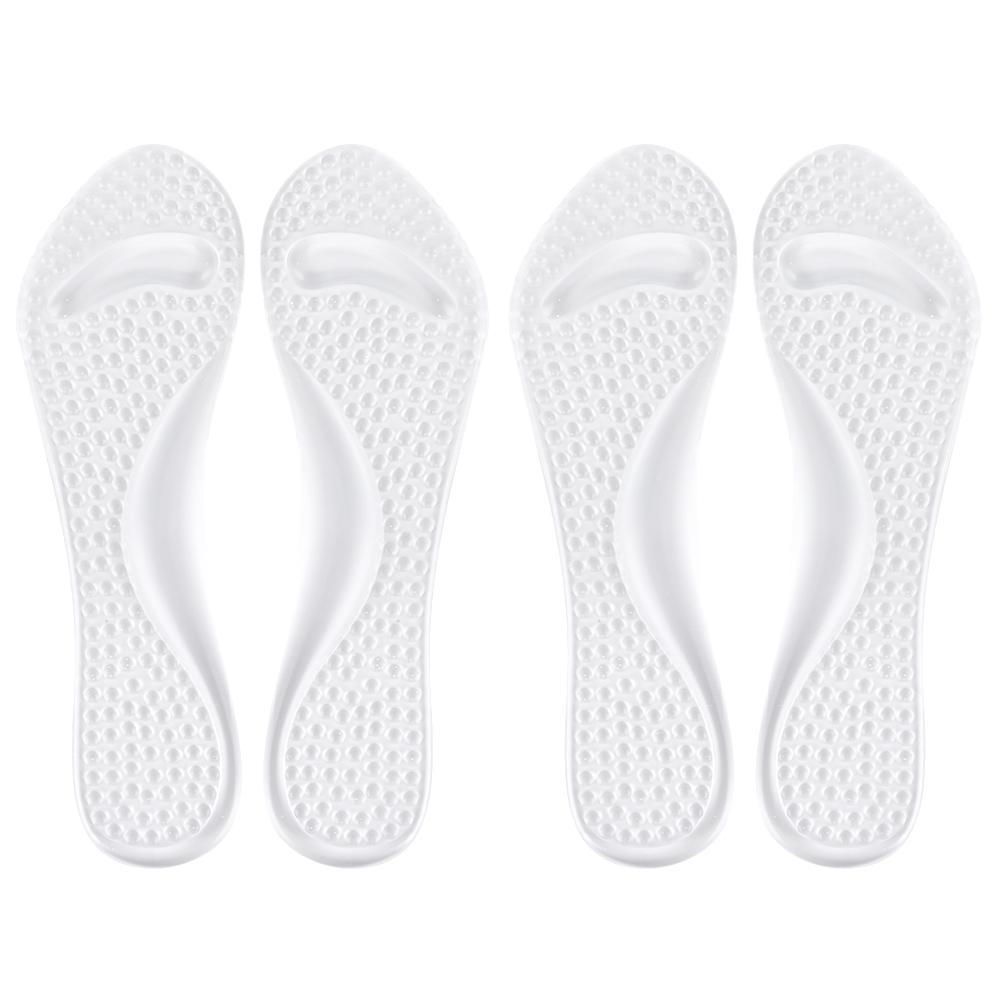 2 Pairs Shoe Pad Transparent Silicone 3 4 Shakeproof Massaging Foot Pad for Fatigue Relief