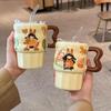 Birthday Gift Girls' Retro Straw Cup High-value Ceramic Mug with Lid for Girlfriend Souvenir Gift Box