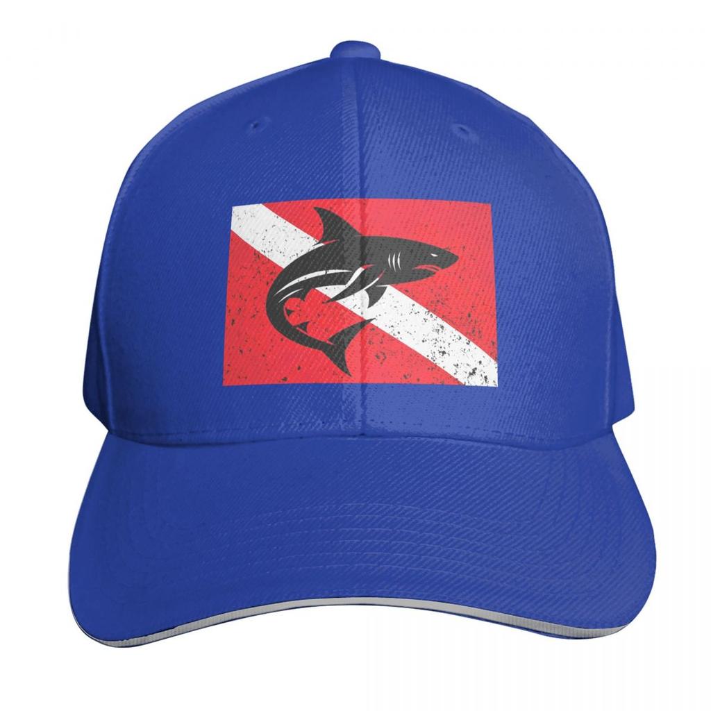 Scuba Diving Dive Flag And Shark Cap Fashion Casual Baseball Caps Adjustable Hat Hip Hop Summer Unisex Baseball Hats