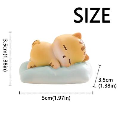 Car Decoration Creative Cartoon Sleeping Animal Figurine Cute Resin Crafts Micro-Landscaping Accessories Home Desktop