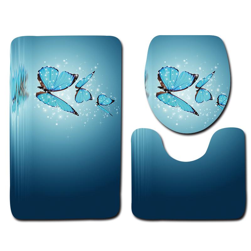 Bathroom Floor Mat Bathroom Mat Toilet Three-Piece Set